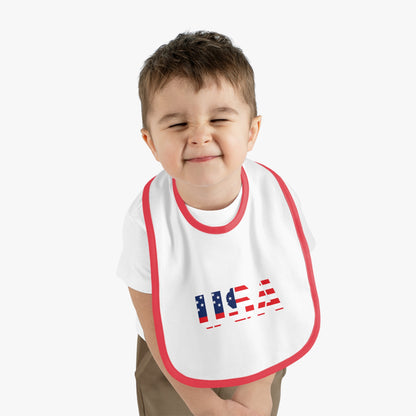 USA Bib for Babies, Americana Baby Bib, Infant Dining Essential, Gift for New Parents, Baby Shower, Fourth of July - TRV