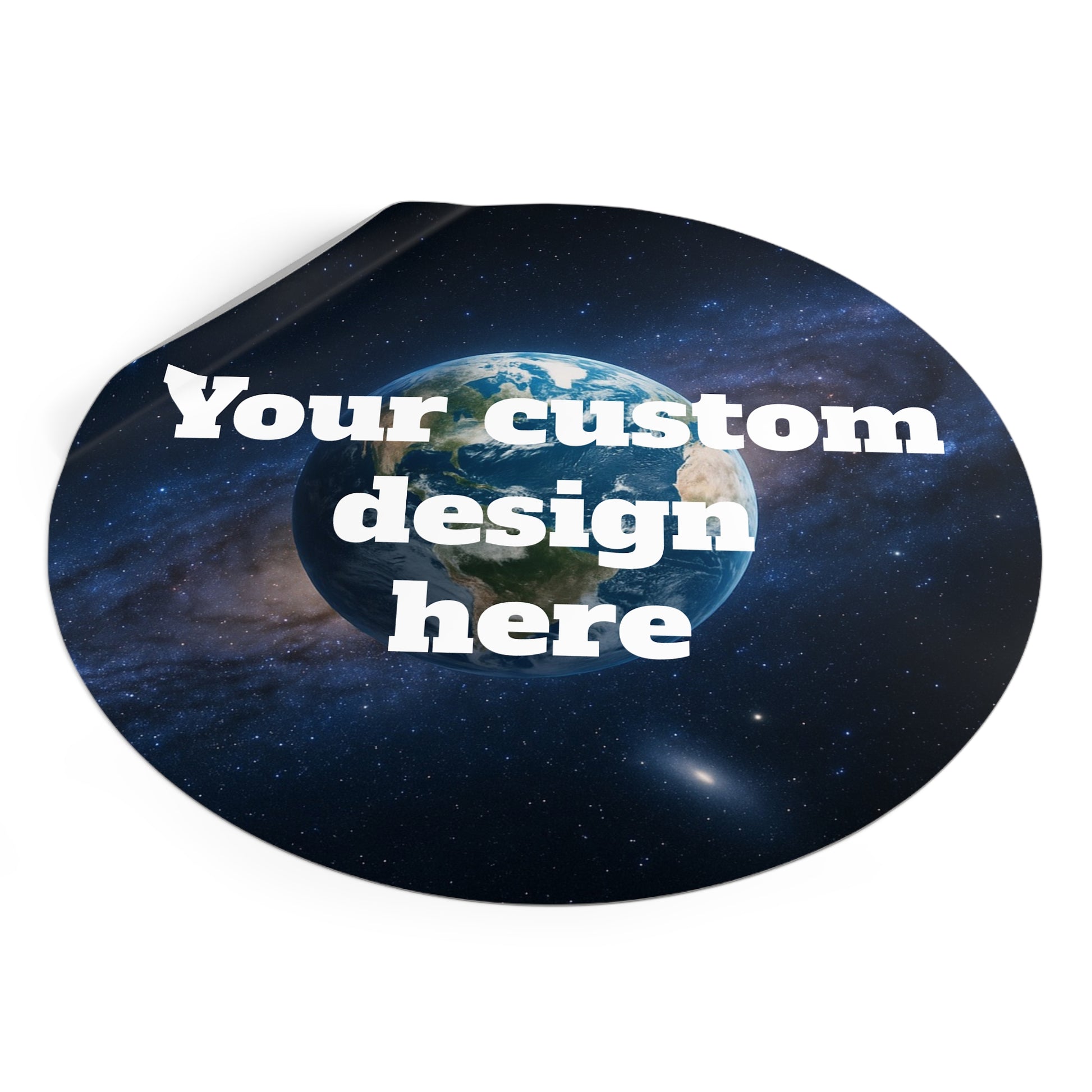 Custom Earth Space Design Round Sticker | Vinyl Circle Decal - TRV