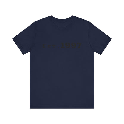 Vintage 1997 Established T-Shirt by Printify featuring a classic design and bold "Est. 1997" text on a comfortable cotton tee.