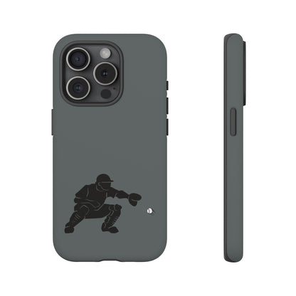 Printify baseball catcher phone case, tough protective cover with catcher glove and baseball design for iPhone or Android.