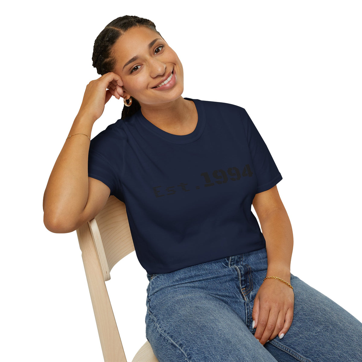 Vintage 1994 Est. graphic T-shirt by Printify featuring bold 1994 design on soft fabric, perfect for casual wear.