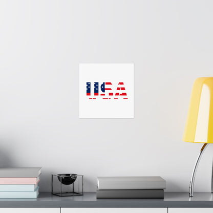 USA Patriotic Wall Art Poster, Red White Blue Home Decor, Fourth of July Decoration, American Flag Art, Independence Day Gift
