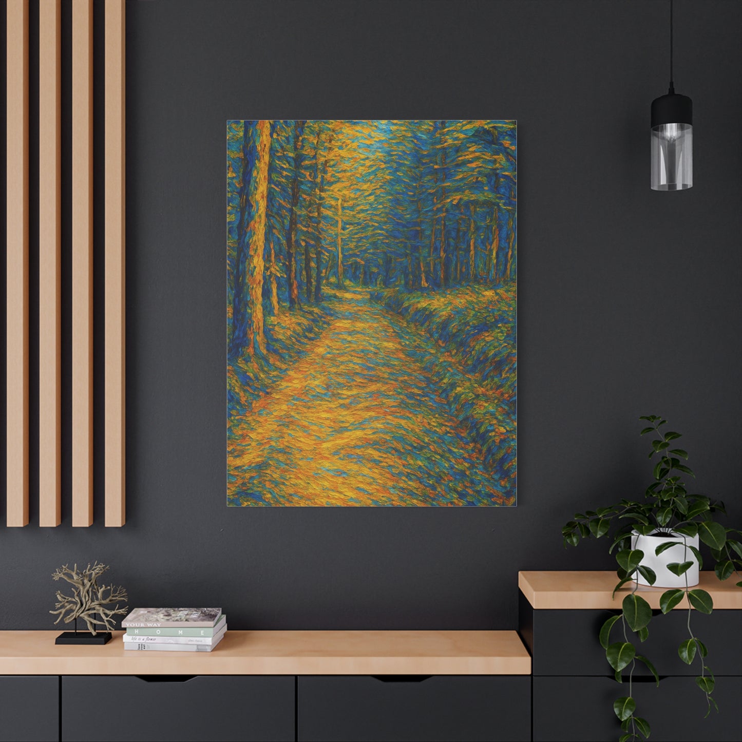 Van Gogh Style Forest Canvas Art | Nature Wall Decor, Home Office Accent, Gift for Nature Lovers, Gallery Wrapped, Living Room Wall Art - TRV