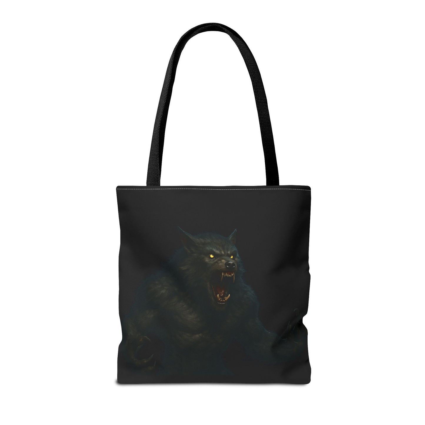 Fierce Werewolf Tote Bag, Halloween Accessories, Dark Art Tote, Animal Lover Gift, Geeky Shopping Bag - TRV