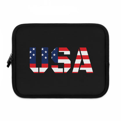 Patriotic Laptop Sleeve, Independence Day Tech Case, USA Flag Electronics Pouch, Work or School Accessory, Holiday Gift, 4th of July Cover - TRV