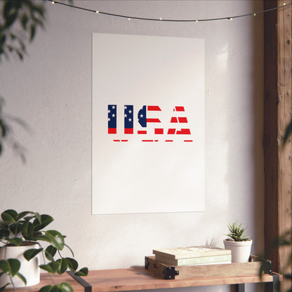 USA Patriotic Wall Art Poster, Red White Blue Home Decor, Fourth of July Decoration, American Flag Art, Independence Day Gift