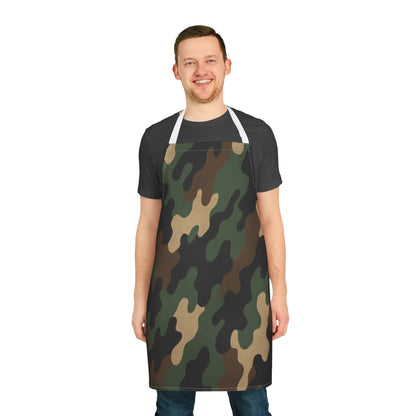 Camo Kitchen Apron, Cooking Gift for Him or Her, BBQ Apron with 5-Color Straps