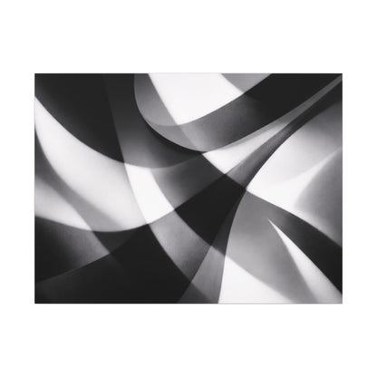Abstract Black and White Swirl Matte Canvas