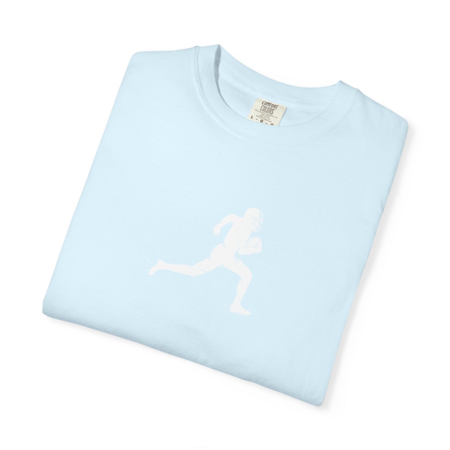Sporty Unisex Garment-Dyed T-Shirt with Football Player Graphic, Activewear, Casual Wear, Gift for Runners, Fitness Apparel, Everyday Style