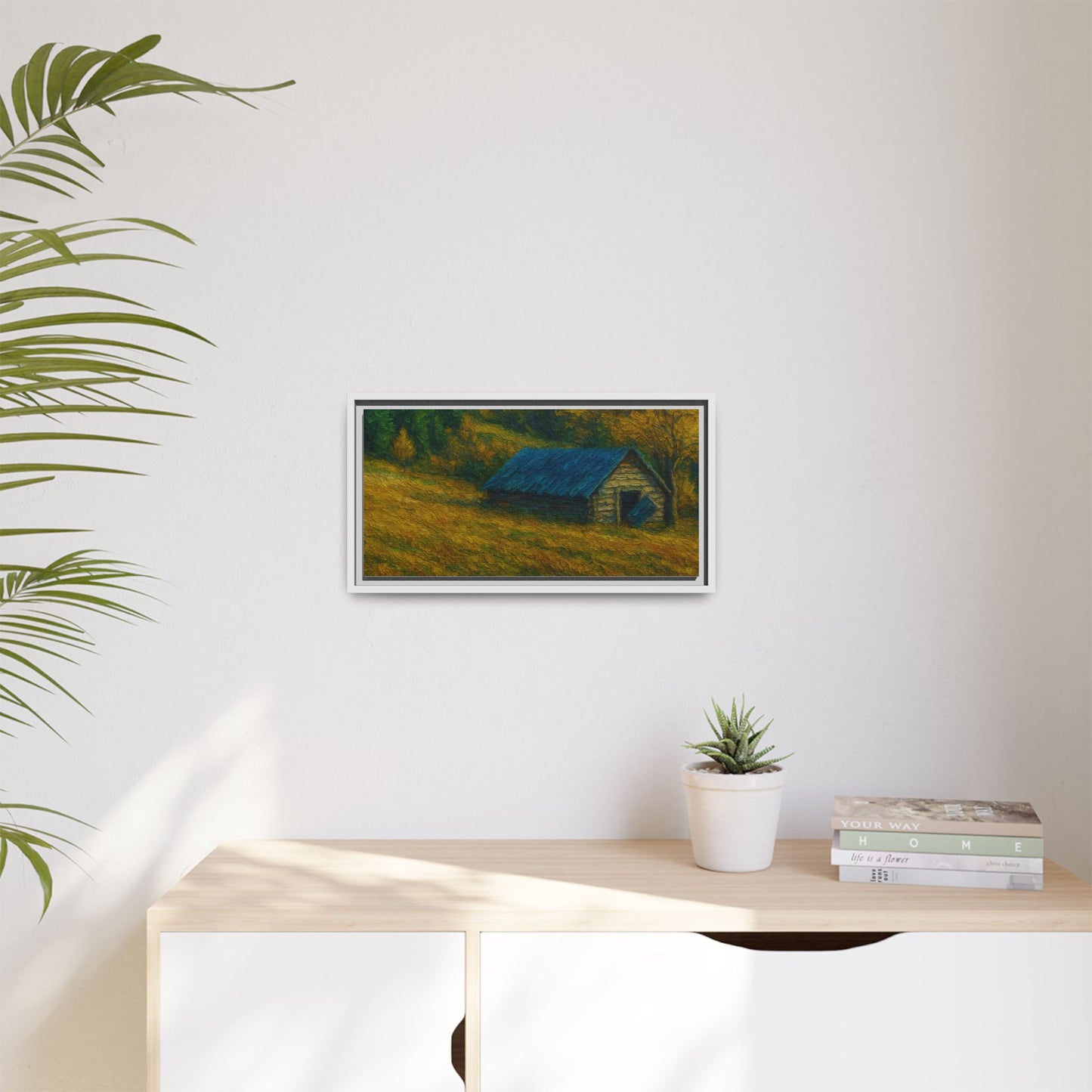 Framed Matte Canvas Print, Rustic Artwork, Farmhouse Decor, Nature Wall Art, Gift for Home, Autumn Decor, Landscape Painting