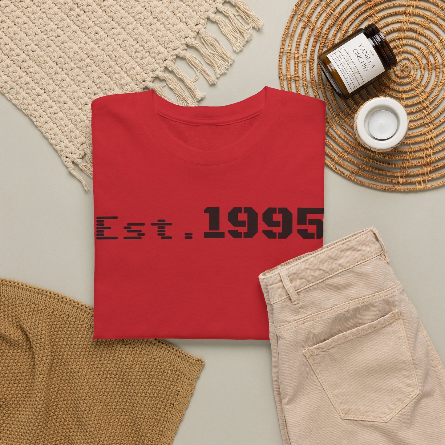Unisex Heavy Cotton Tee - Est. 1995, Vintage Birthday Gift, Customizable Tee, Retro Unisex Shirt, Casual Everyday Wear