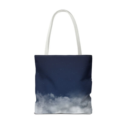 Night Sky Clouds Tote Bag | Starry Navy Ombre - TRV