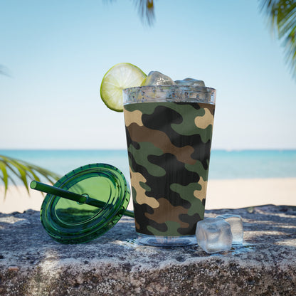 Stylish Camo Tumbler, 16oz Cup with Straw, Perfect for Outdoor Adventures, Gifts for Him, Travel Mug, Eco-friendly Drinkware, Camping