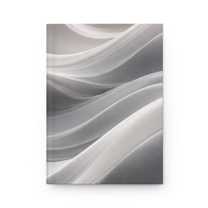 Abstract Silver Waves Hardcover Journal | Marble Wave Notebook