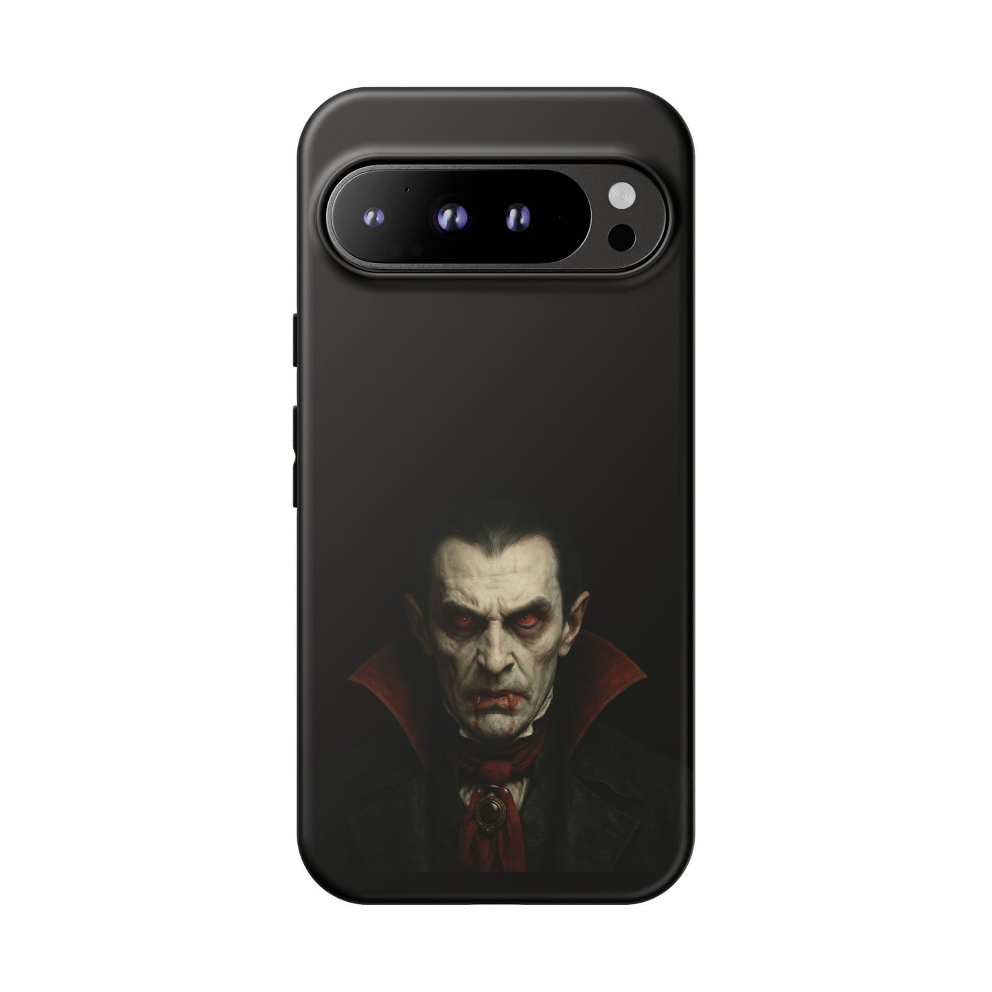 Gothic vampire portrait phone case for iPhone featuring Dracula horror design, by Printify.