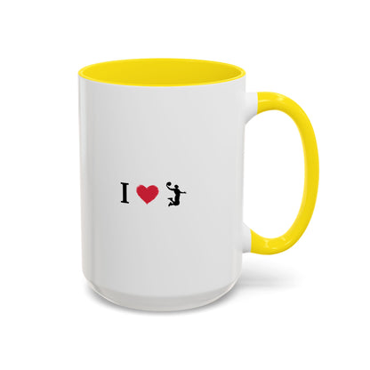 I Love Basketball Coffee Ceramic Mug, Cute Coffee Lover Gift, Personalized Mug for Fun, Black Accent Mug for Birthdays, Holidays, Office - TRV