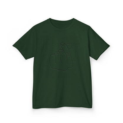 Cute Kids Heavy Cotton Tee - K-Pop Inspired Love Gesture
