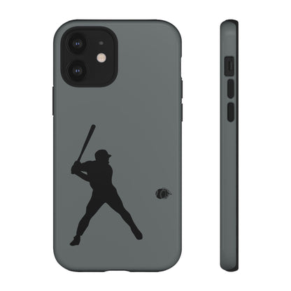 Black iPhone case with a baseball silhouette design, providing durable and sporty protection for your phone.