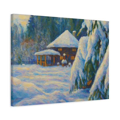 Winter Landscape Canvas Wall Art, Cozy Home Decor, Christmas Gift, Seasonal Artwork, Impressionist Style - TRV
