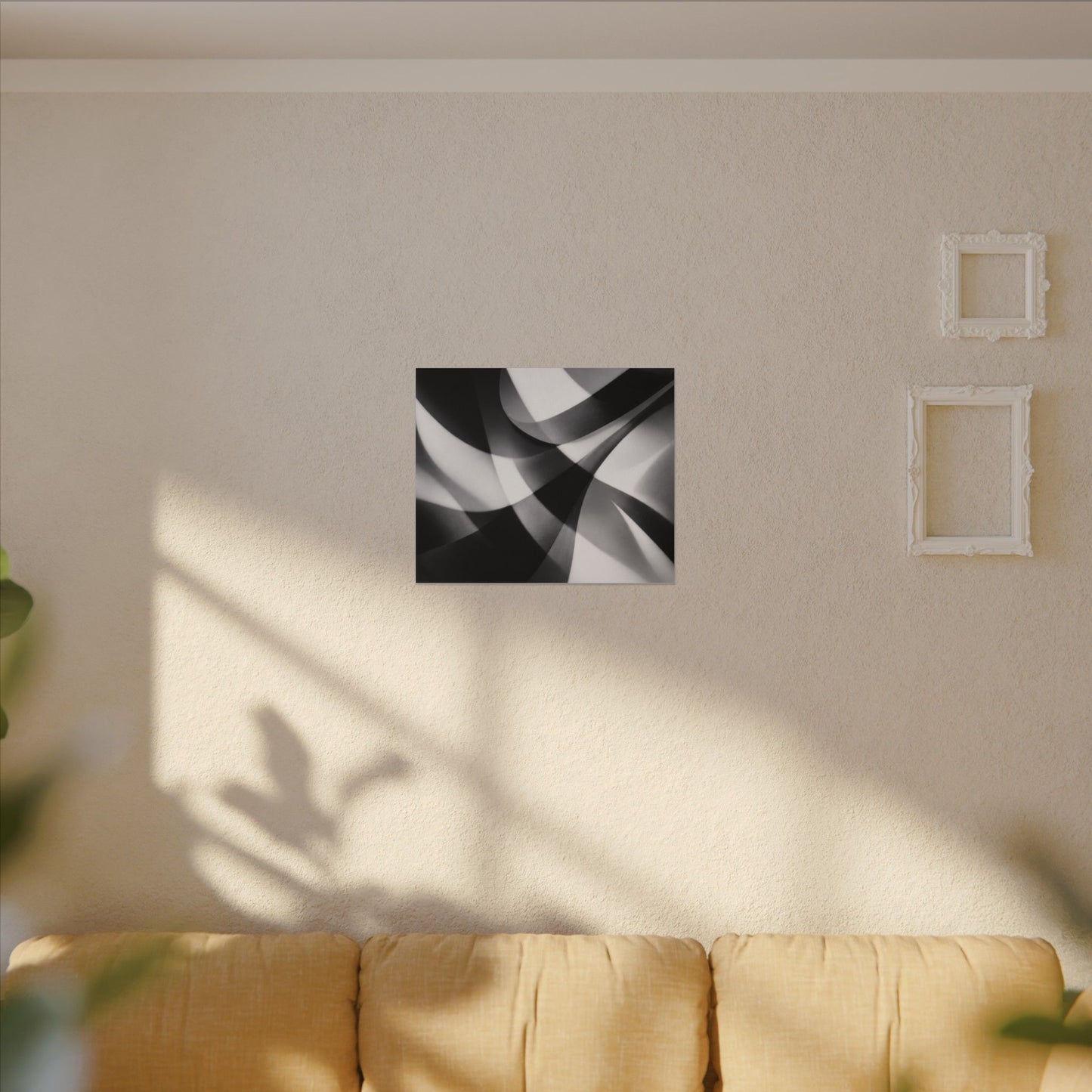 Abstract Black and White Swirl Matte Canvas