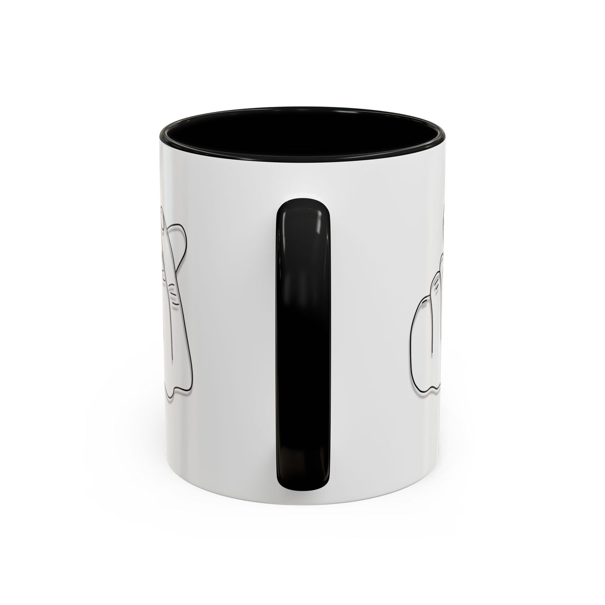 Minimal Korean finger heart accent mug by Printify, 11oz or 15oz, with simple heart design on a ceramic coffee mug.