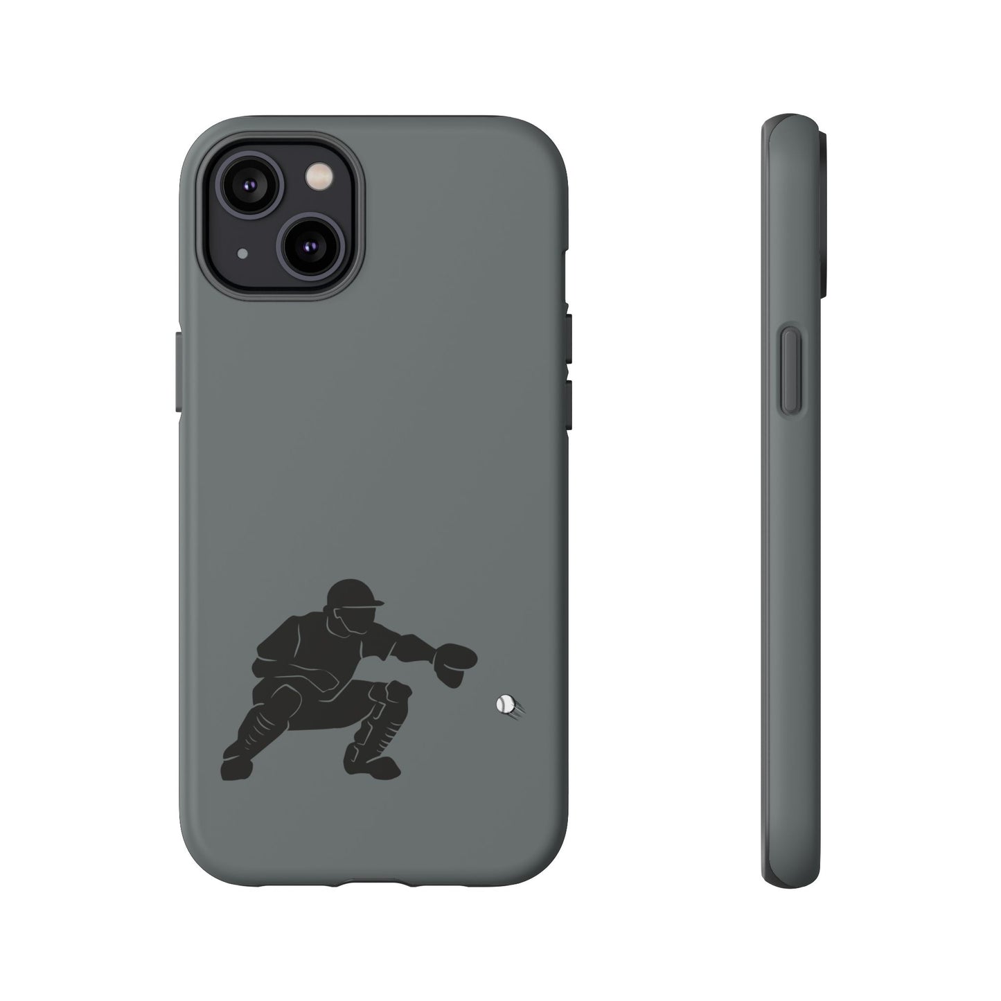 Printify baseball catcher phone case, tough protective cover for smartphones with detailed catcher design and durable construction.