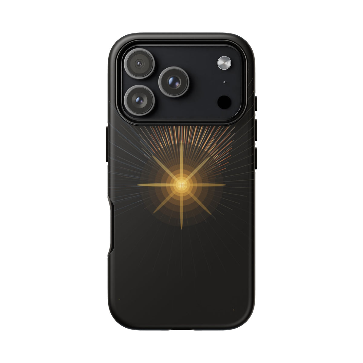 Radiant Star Tough Phone Case | Black & Gold Shockproof Cover