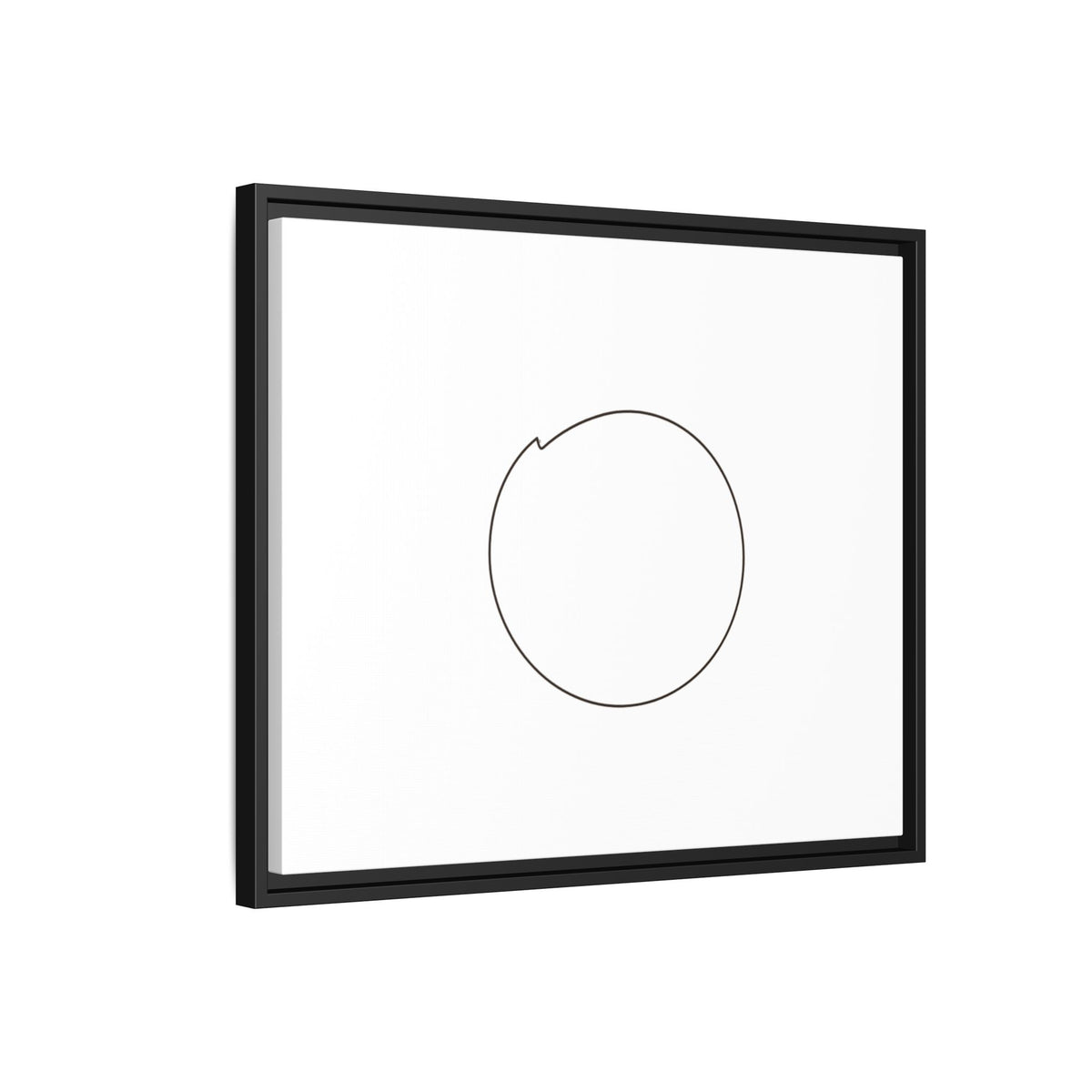 Framed matte canvas wall art featuring a minimal circular line design, ideal for modern home decor by Printify.