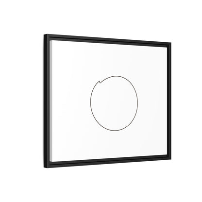 Framed matte canvas wall art featuring a minimal circular line design, ideal for modern home decor by Printify.