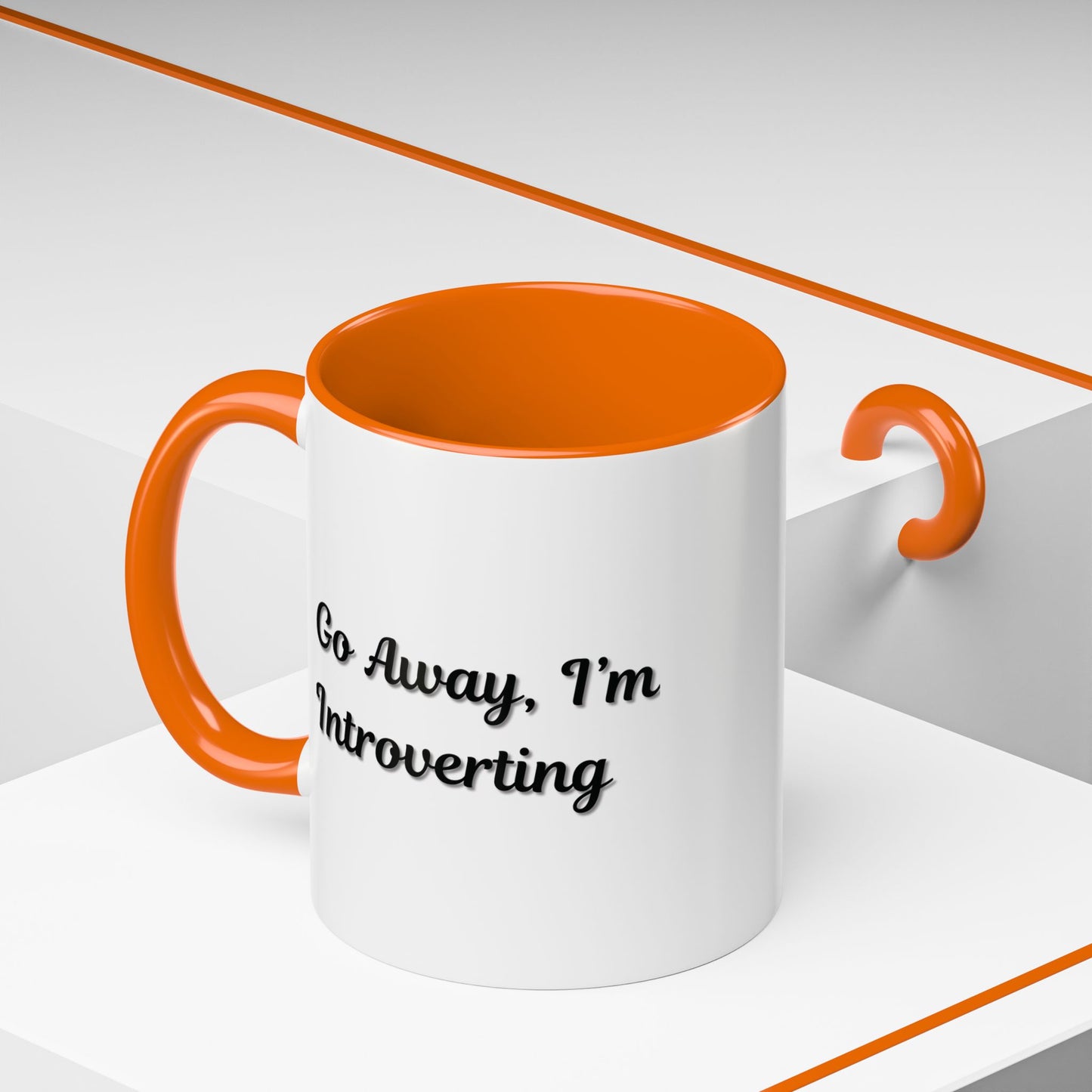 Go Away, I'm Introverting Accent Coffee Mug — Funny Introvert Ceramic Mug (11/15oz)