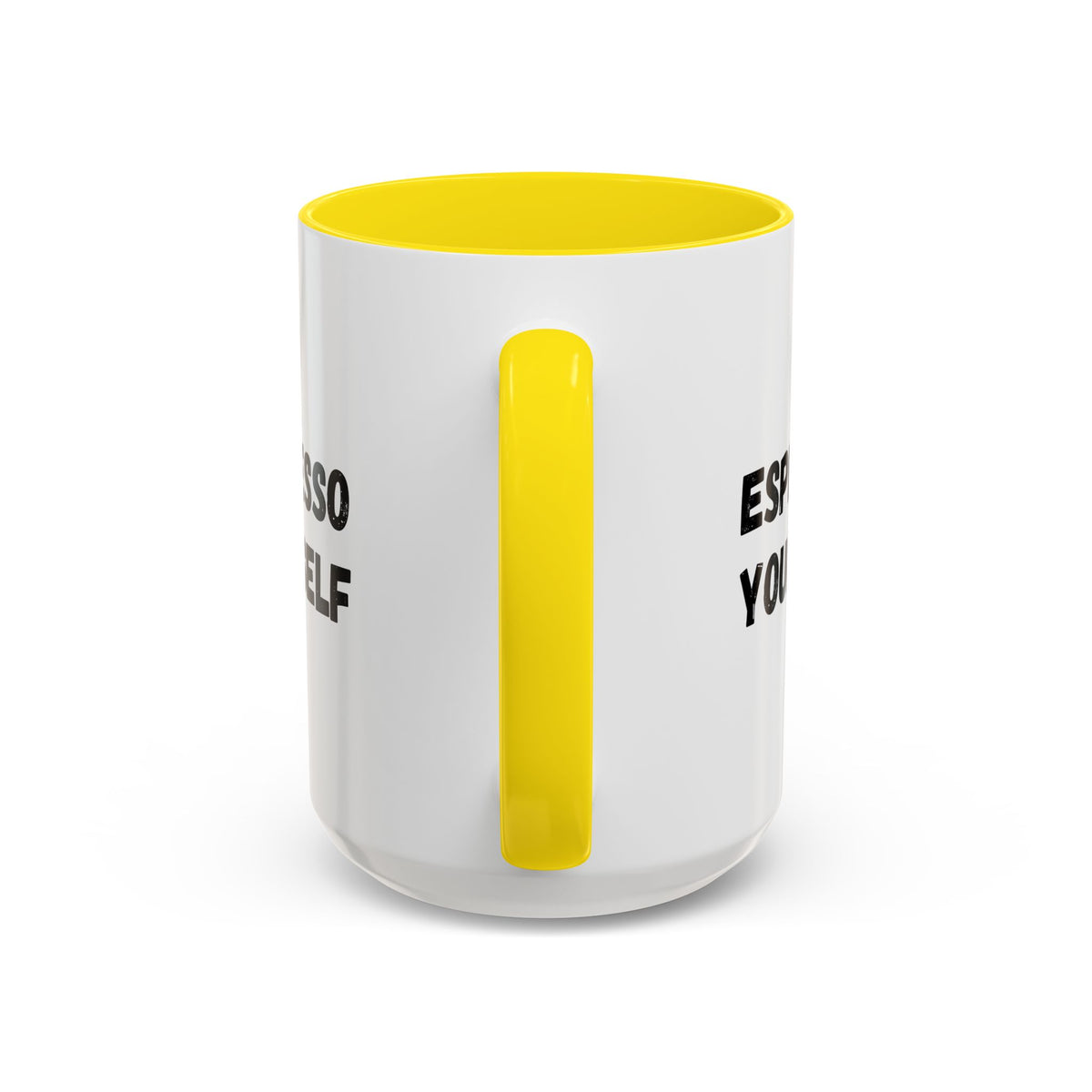Funny Espresso Yourself coffee mug by Printify with humorous "Espresso Yourself" slogan, 11 oz ceramic mug for coffee lovers