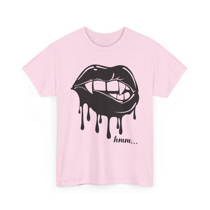 Edgy Graphic Tee - Dripping Lips Design - Unisex Heavy Cotton Tee