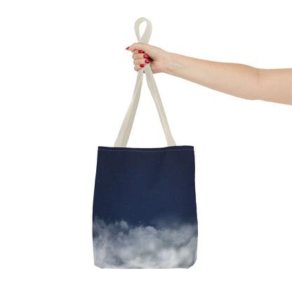 Night Sky Clouds Tote Bag | Starry Navy Ombre - TRV