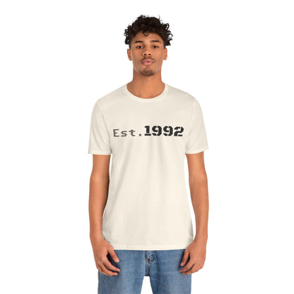 Retro vintage Est. 1992 T-shirt by Printify featuring a classic design celebrating the birth year on a casual tee.