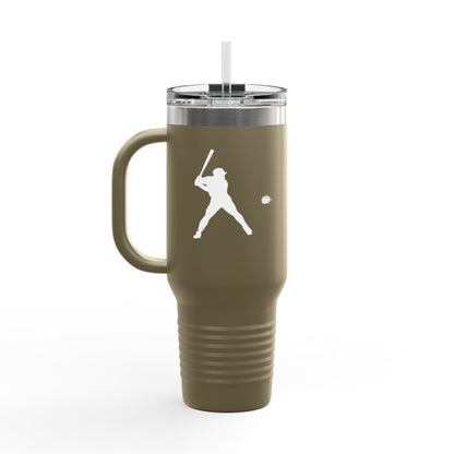 Insulated Travel Mug for Sports Lovers, 40oz Tumbler, Red Baseball Design, Perfect Gift for Fans, Outdoor Adventures, Road Trips, Tailgating