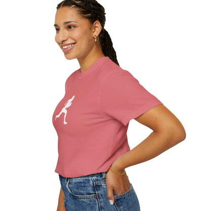 Sporty Unisex Garment-Dyed T-Shirt with Football Player Graphic, Activewear, Casual Wear, Gift for Runners, Fitness Apparel, Everyday Style
