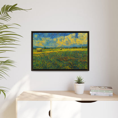 Framed multi-color landscape matte canvas print by Printify, showcasing a vibrant scenic artwork on high-quality canvas.