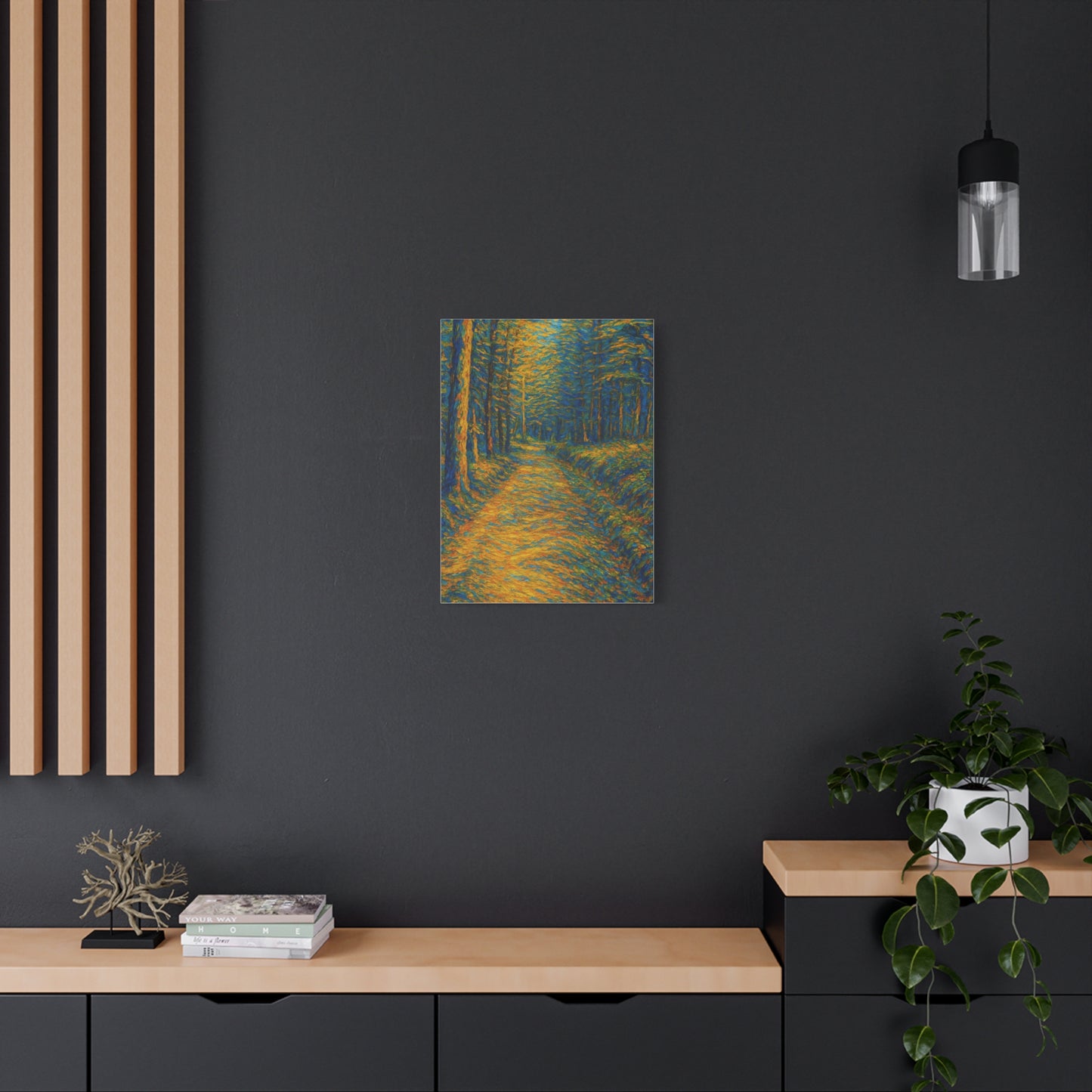 Van Gogh Style Forest Canvas Art | Nature Wall Decor, Home Office Accent, Gift for Nature Lovers, Gallery Wrapped, Living Room Wall Art - TRV