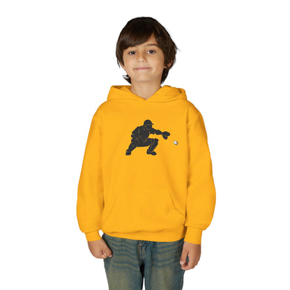 Youth Baseball Catcher Hoodie, Sporty Sweatshirt for Kids, Perfect Gift for Young Athletes, Team Spirit Gear, Sports Event Apparel