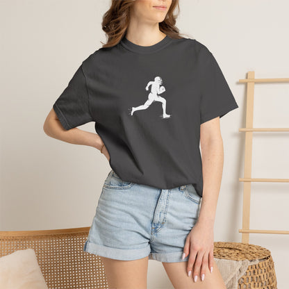 Sporty Unisex Garment-Dyed T-Shirt with Football Player Graphic, Activewear, Casual Wear, Gift for Runners, Fitness Apparel, Everyday Style