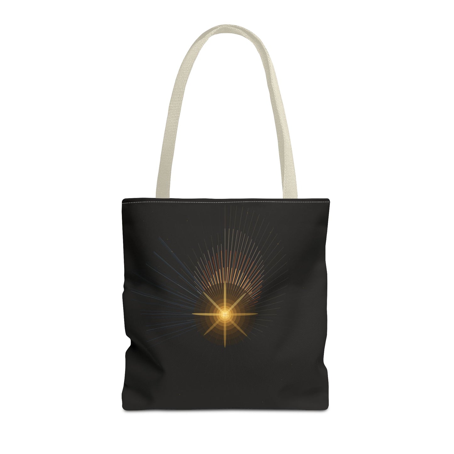 Radiant Starburst Tote Bag | Golden Light Celestial Design - TRV