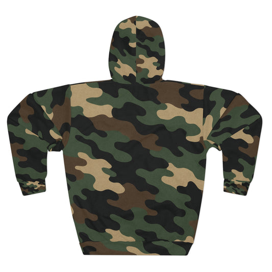 Camo Print Unisex Pullover Hoodie - Stylish, Comfortable, Perfect for Outdoor Adventures, Gifts for Him and Her, Casual Wear, All-Season - TRV