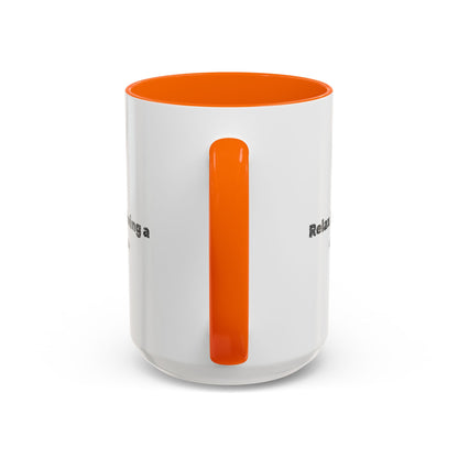 Ceramic coffee mug with "Relax, I’m Driving" UFO accent design, available in 11 or 15 oz sizes, by Printify.