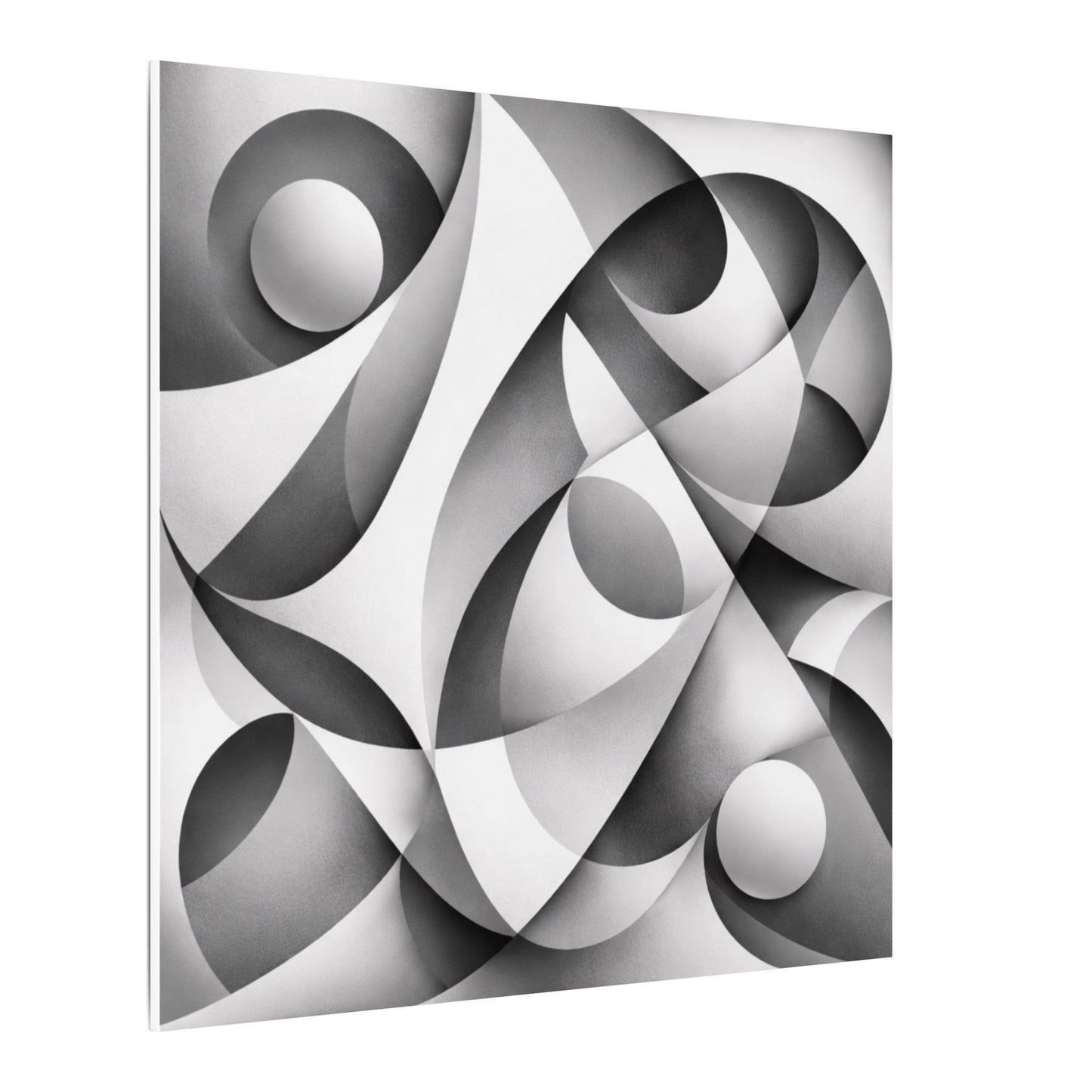 Monochrome Abstract Geometric Art Matte Canvas