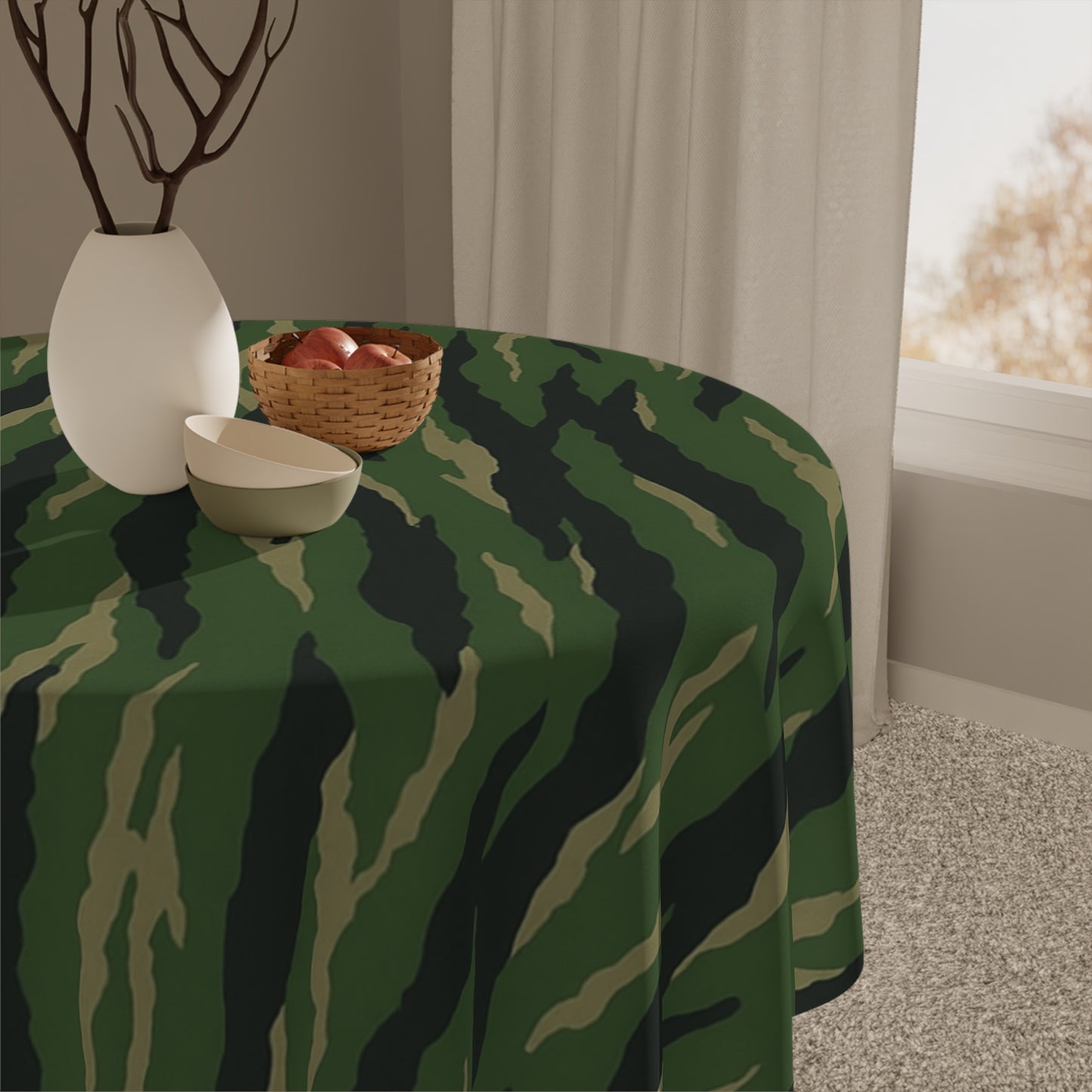 Camo Print Tablecloth - Rustic Dining Decor, Outdoor Parties, Military Theme, Table Cover, Home Table Decor