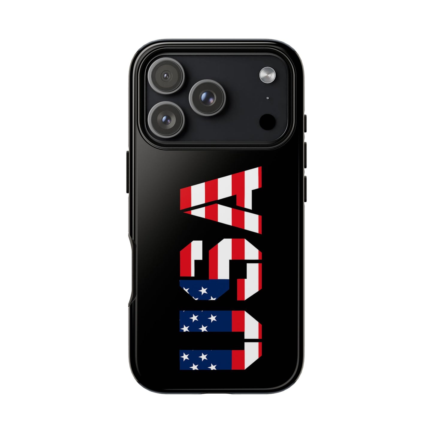USA Phone Case with American flag design, durable Printify tough case for smartphones featuring patriotic patriotic flag imagery.