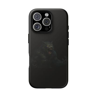 Werewolf Phone Case, Tough Cases, Black Panther Design, Gift for Animal Lovers, Phone Accessories, Fierce Phone Protection - TRV