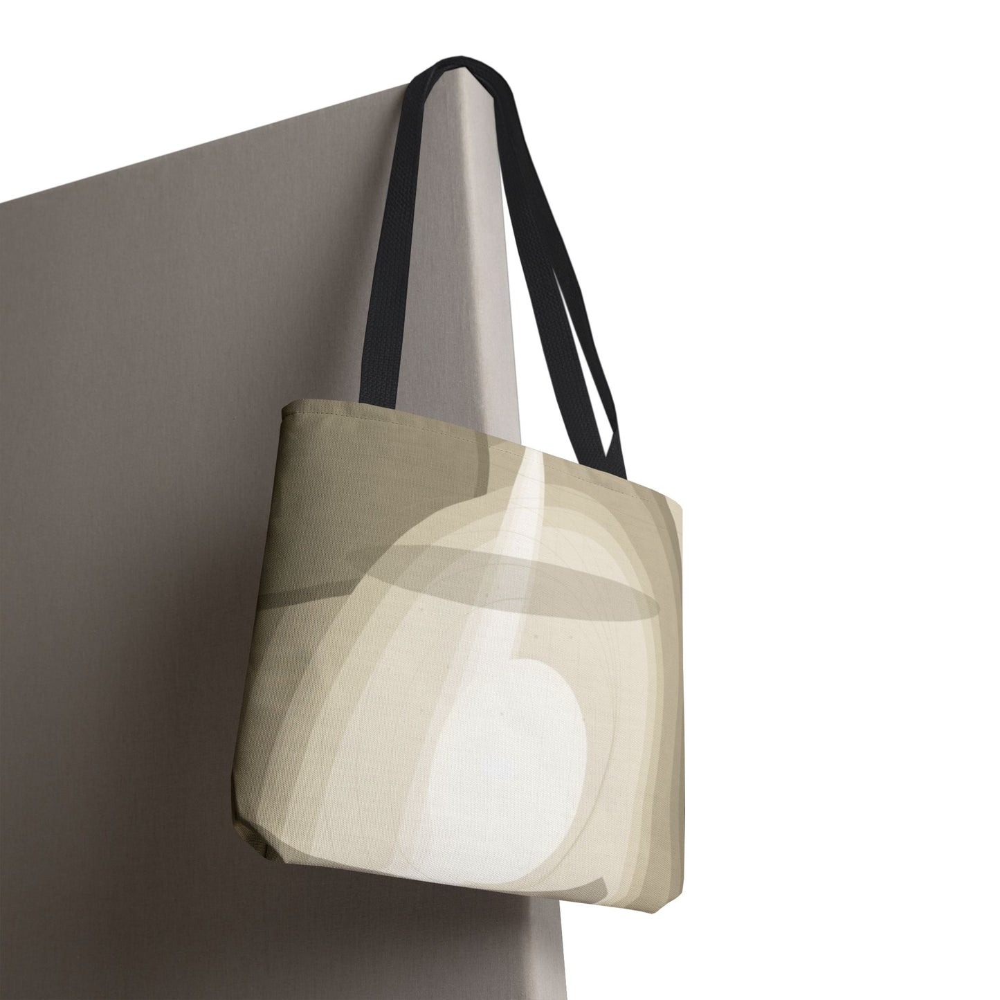 Neutral Abstract Light Beam Tote Bag | Minimalist Geometric Pattern