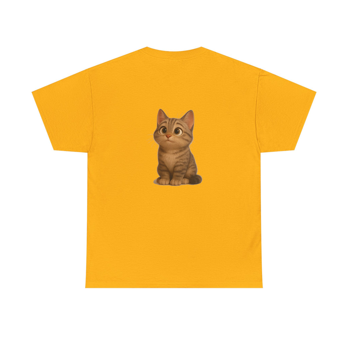 Brown kitten graphic T-shirt for cat lovers, featuring a cute cat design on a casual printify T-shirt.