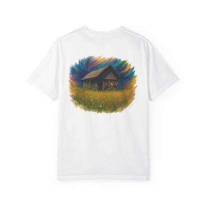 Rustic Landscape T-shirt | Relaxed Fit Tee, Casual Wear, Nature Lover Gift, Summer Outing Top, Eco-Friendly Apparel - TRV